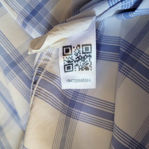 Bonobos Shirt Mens Large White and Blue Check Standard Fit Long Sleeve - Picture 12 of 13